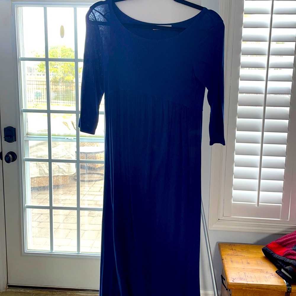 Dark blue maternity maxi dress
